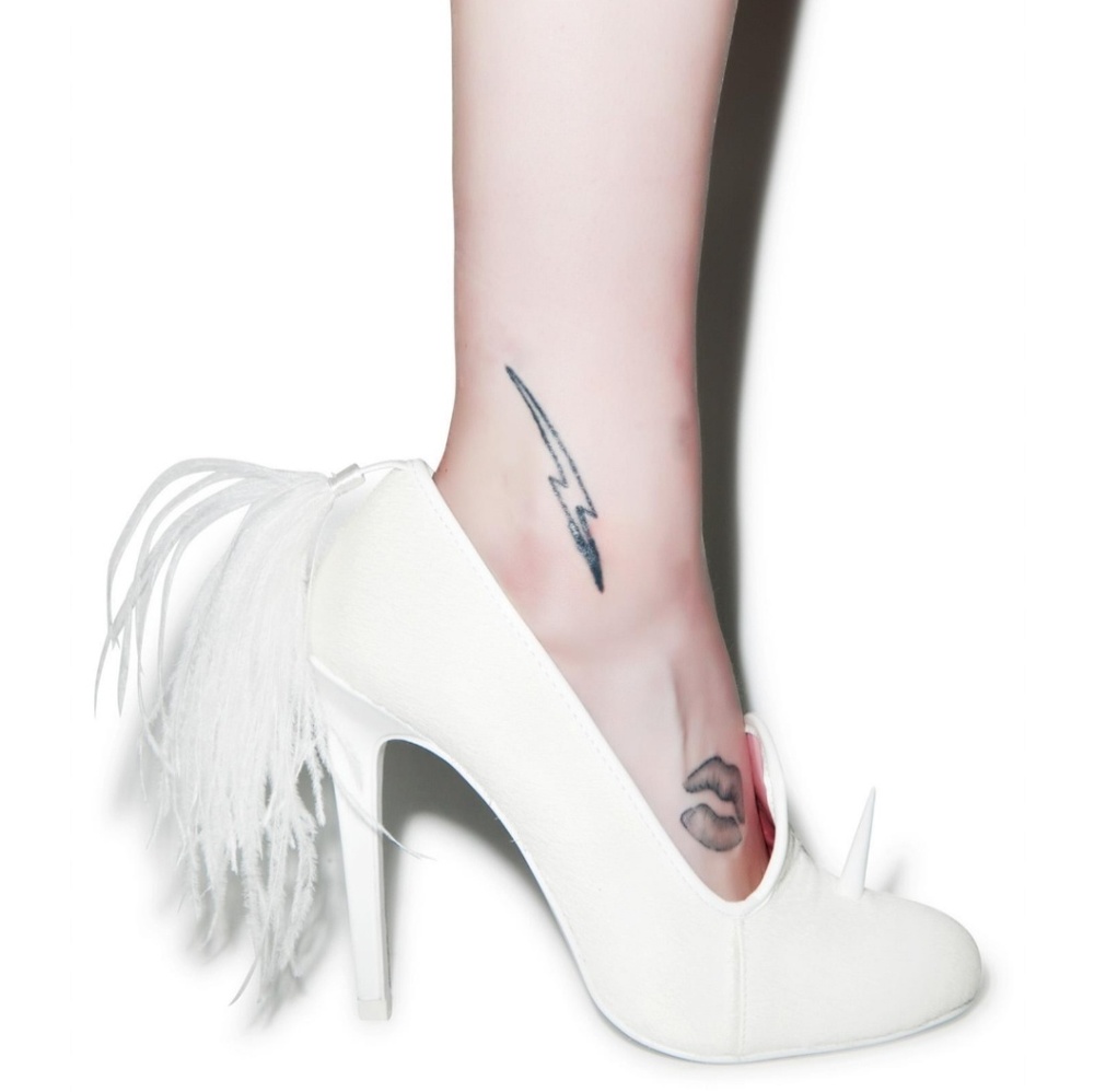 Dolls Kill YRU Posch Unicorn Heels 7 New in Box - Picture 3 of 8